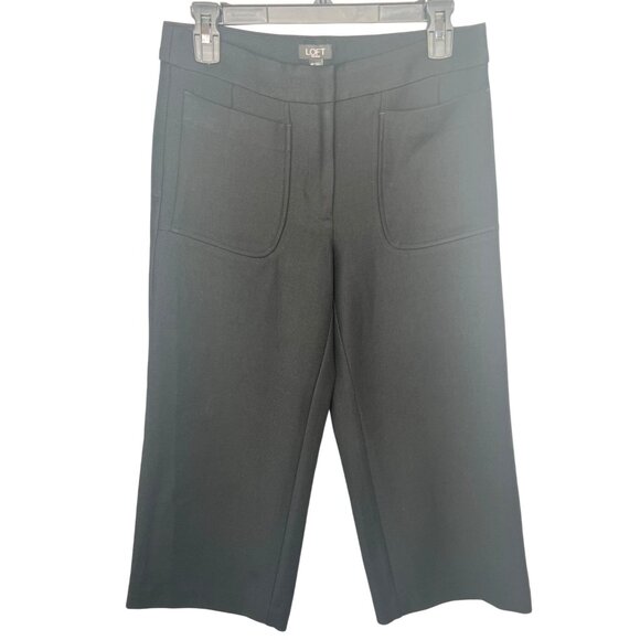 Loft Womens Petite Black Cropped Pants Cotton Viscose Blend Size 4P - Picture 12 of 13